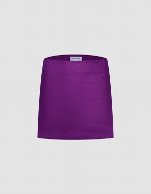 Urban Revivo Basic Skort Kadın Şort Mor | LMC4398JC