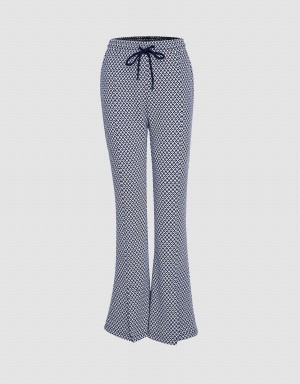 Urban Revivo Houndstooth Flare Kadın Pantolon Gri | QLJ994XU