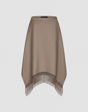 Urban Revivo Midi A-Line With Tassel Kadın Etek Kahverengi | XDG3792ZF