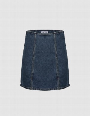 Urban Revivo Mini A-Line Denim Kadın Etek Mavi | IZJ178DZ