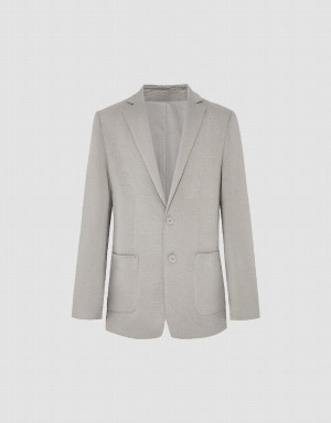 Urban Revivo Notch Lapel Tailored Erkek Blazerler Açık Gri | BRJ7099RT