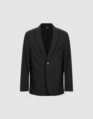 Urban Revivo Notch Lapel Tailored Erkek Blazerler Siyah | GTN3852VV