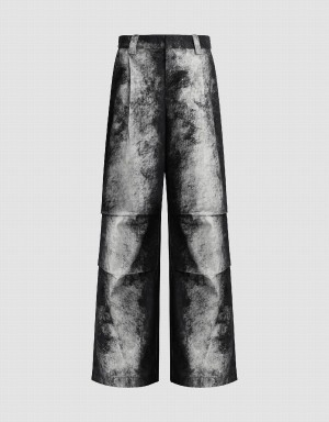 Urban Revivo Printed Loose Geniş-Leg Kadın Pantolon Gri | XRT6049NH