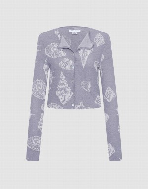 Urban Revivo Seashell Button Up Kadın Hırka Gri | INR140DY