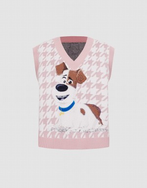 Urban Revivo The Secret Life Of Pets Houndstooth Kadın Atlet Pembe | LXF1554WV