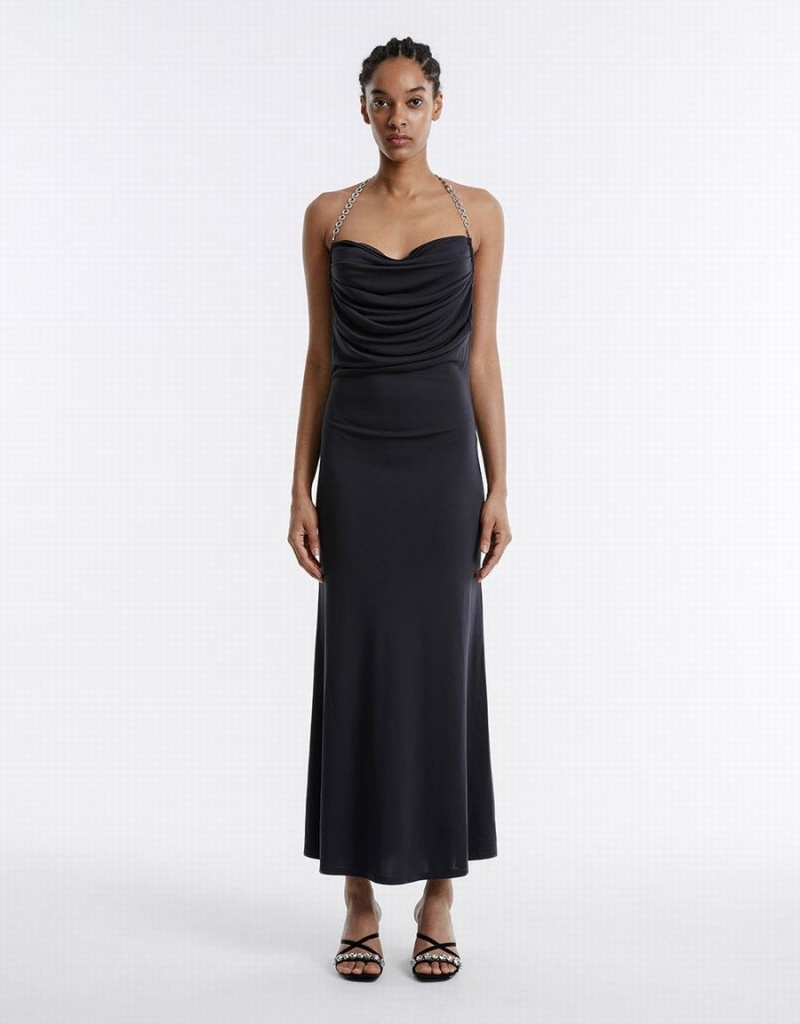 Urban Revivo Backless Maxi Kadın Elbise Gri | JKM596PR