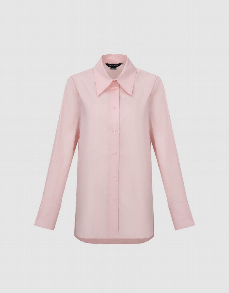 Urban Revivo Button Up Düz Kadın Gömlek Pembe | XGW7521HI