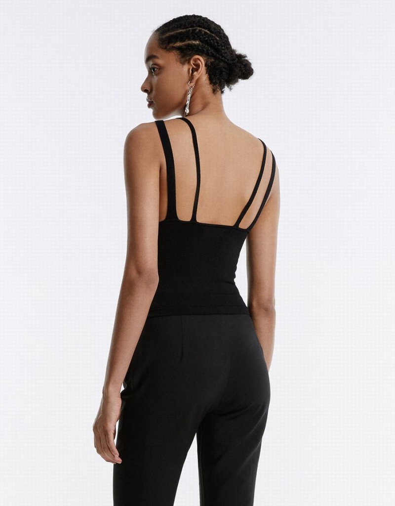 Urban Revivo Combination Camisole Kadın Atlet Siyah | YVM736JU