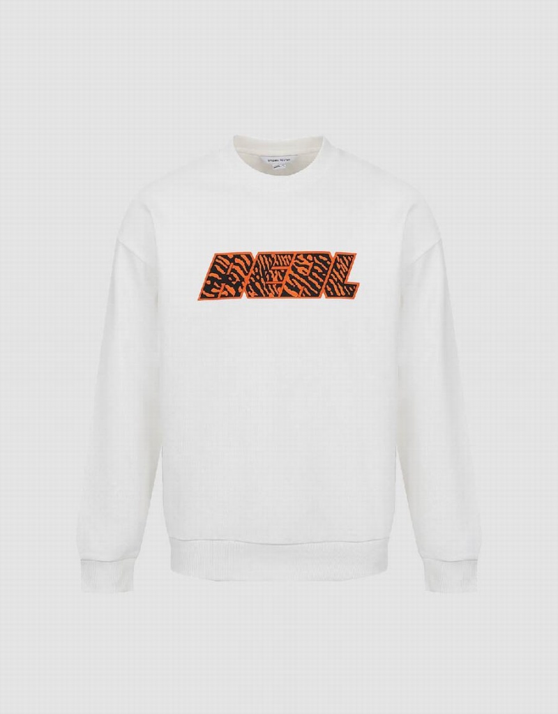 Urban Revivo Embossed Crew Neck Erkek Tişörtü Beyaz | DHA278JK