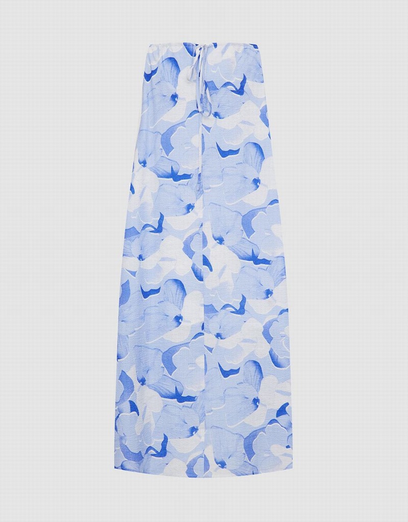 Urban Revivo Floral Print Cami Midi Sundress Kadın Elbise Mavi | MWC4810UJ