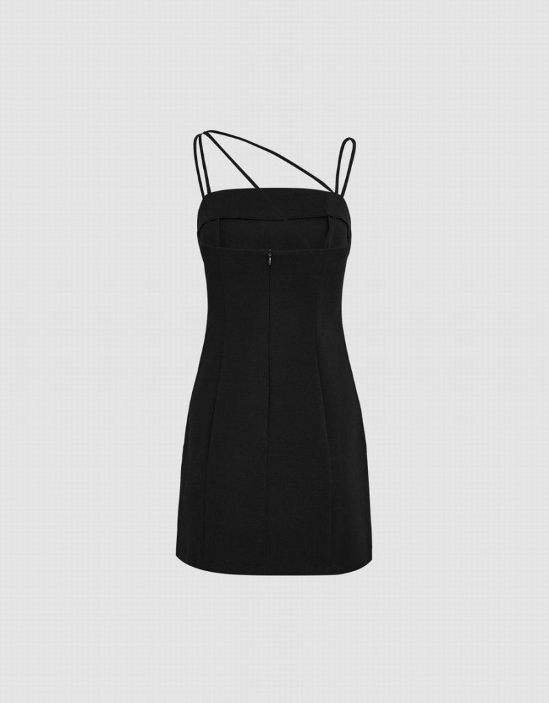 Urban Revivo Minimalistic Cami Mini Kadın Elbise Siyah | UCI976TK