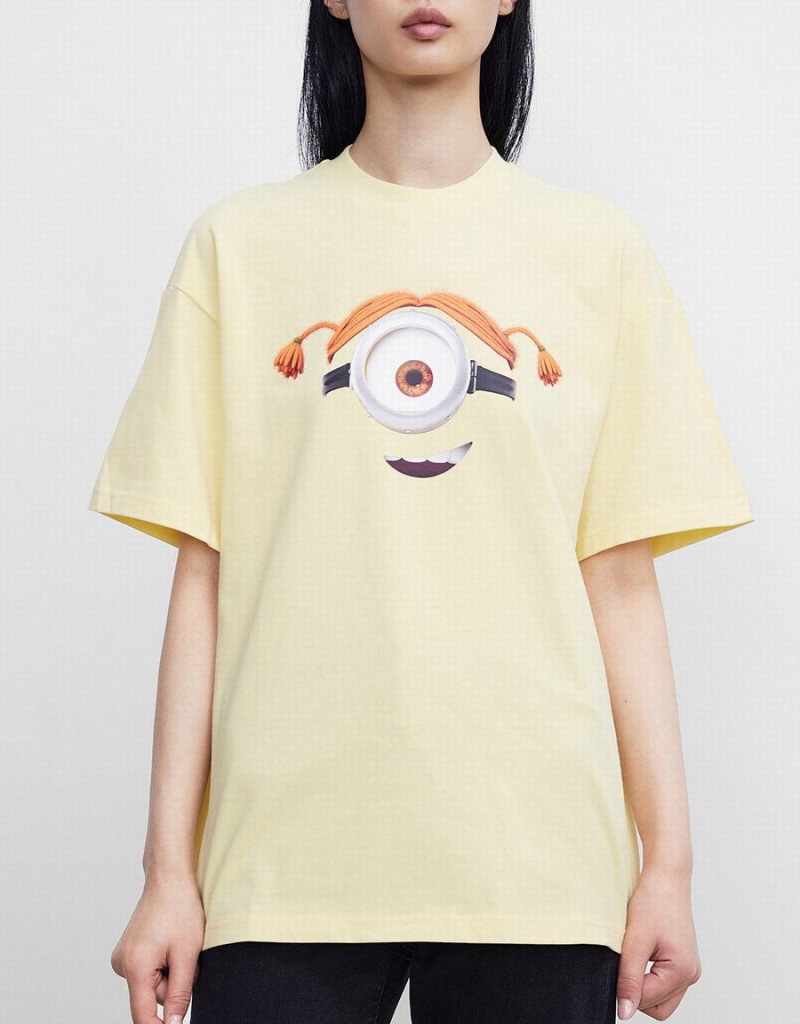 Urban Revivo Minions Kadın Tişört Sarı | RCD2776BM