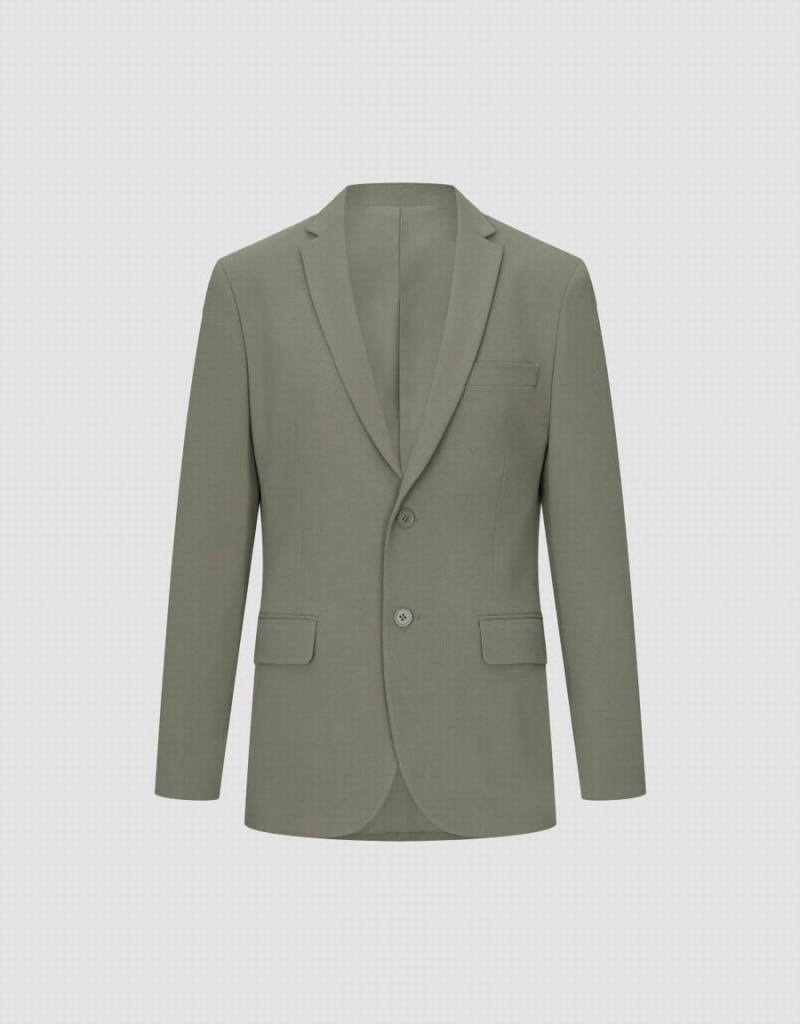 Urban Revivo Notch Lapel Tailored Erkek Blazerler Yeşil | GVK9711QN