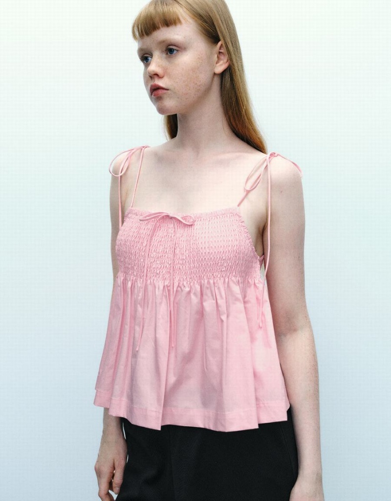 Urban Revivo Off-Shoulder Cami Top Kadın Bluz Pembe | NBW2476NA