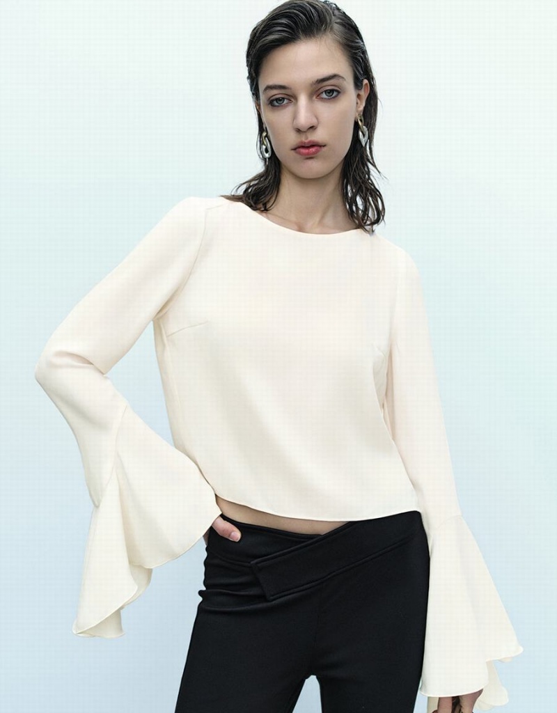 Urban Revivo Off-Shoulder Overhead Kadın Bluz Beyaz | SSX6561FH