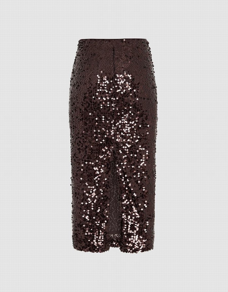 Urban Revivo Sequins Midi Düz Kadın Etek Mor | LVT3735SG