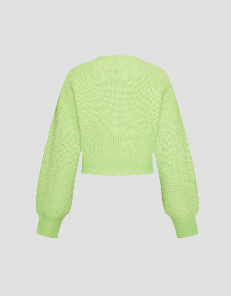 Urban Revivo V-Neck Knit Kadın Hırka Yeşil | LQX6932KS